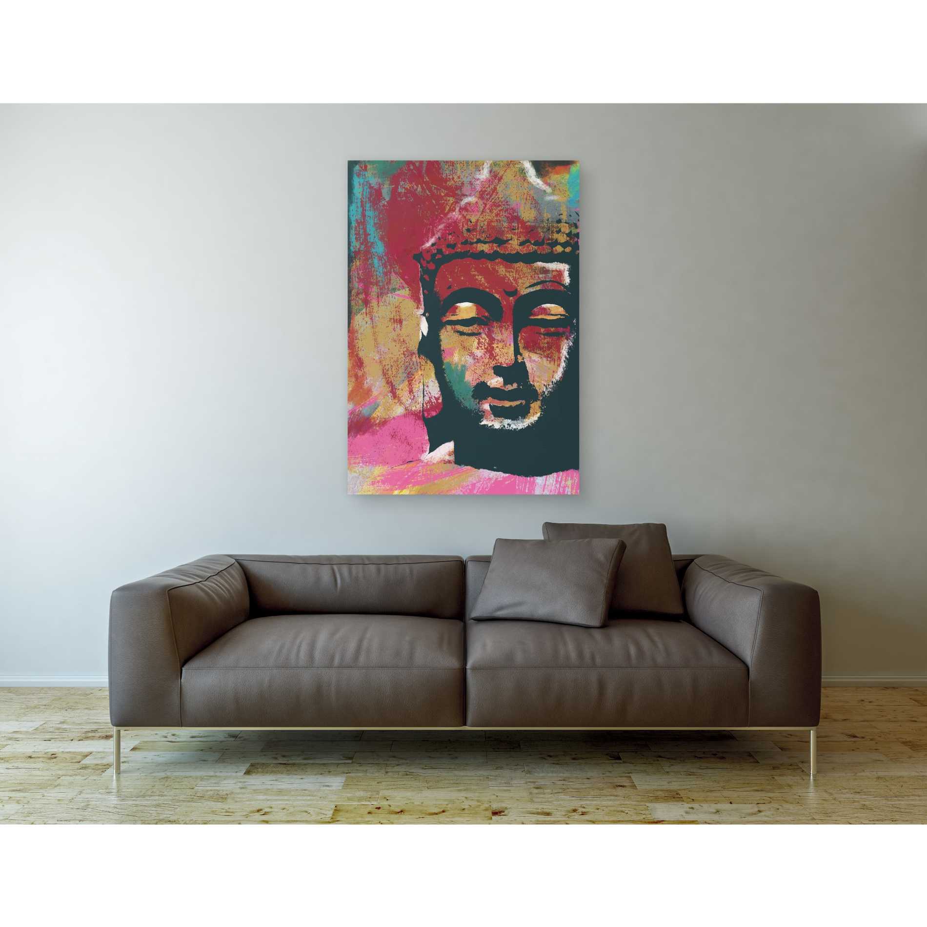 'Painted Buddha IV' by Linda Woods, Canvas Wall Art,40 x 60