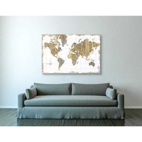 Image of 'Gilded Map' by Wild Apple Portfolio, Canvas Wall Art,40 x 60