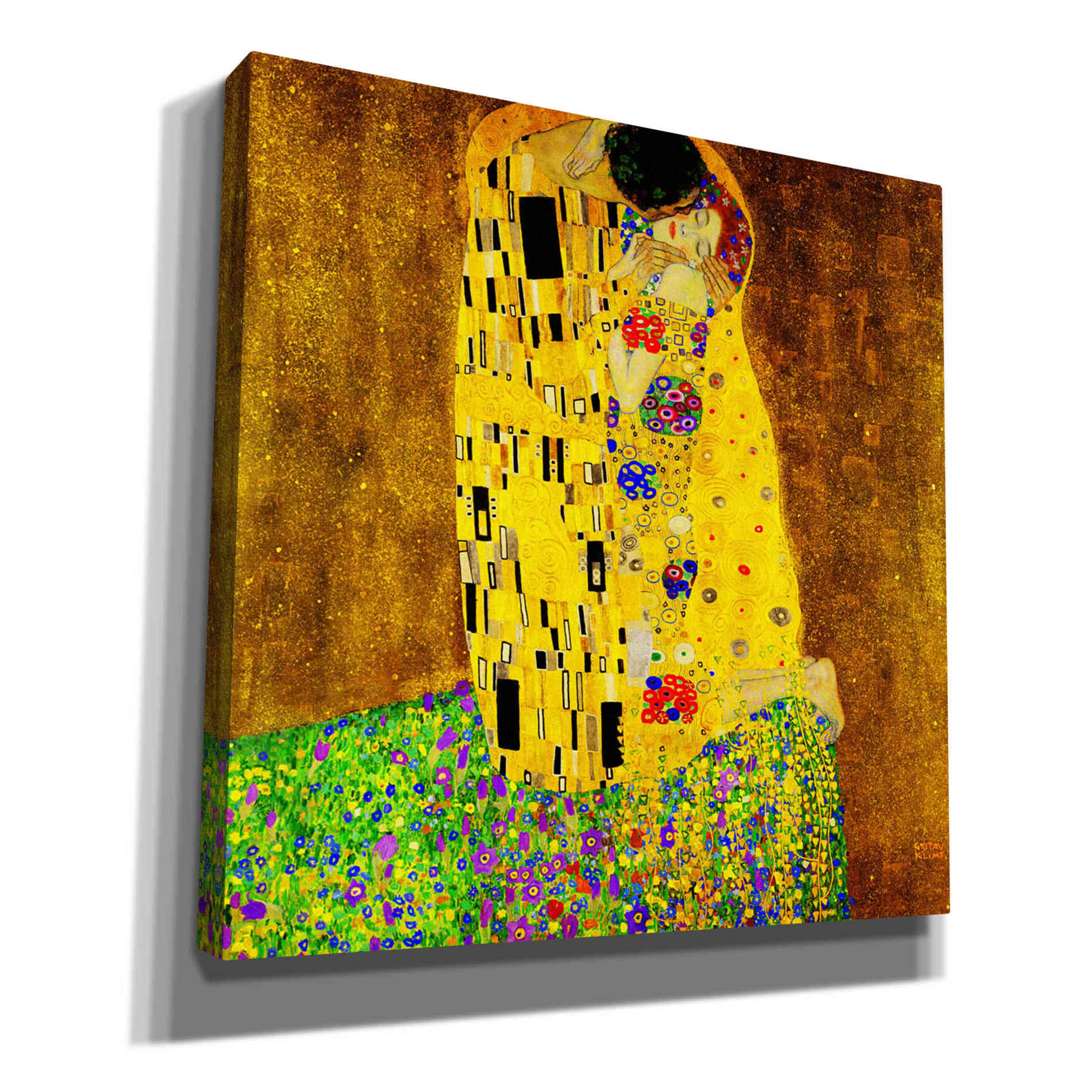 'The Kiss' by Gustav Klimt, Canvas Wall Art