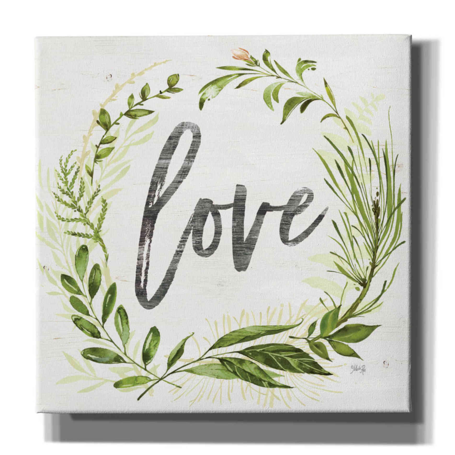 'Love Greenery Wreath' by Marla Rae, Canvas Wall Art