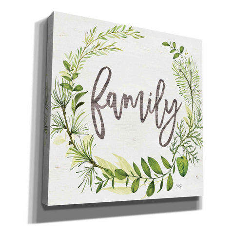 Image of 'Family Greenery Wreath' by Marla Rae, Canvas Wall Art
