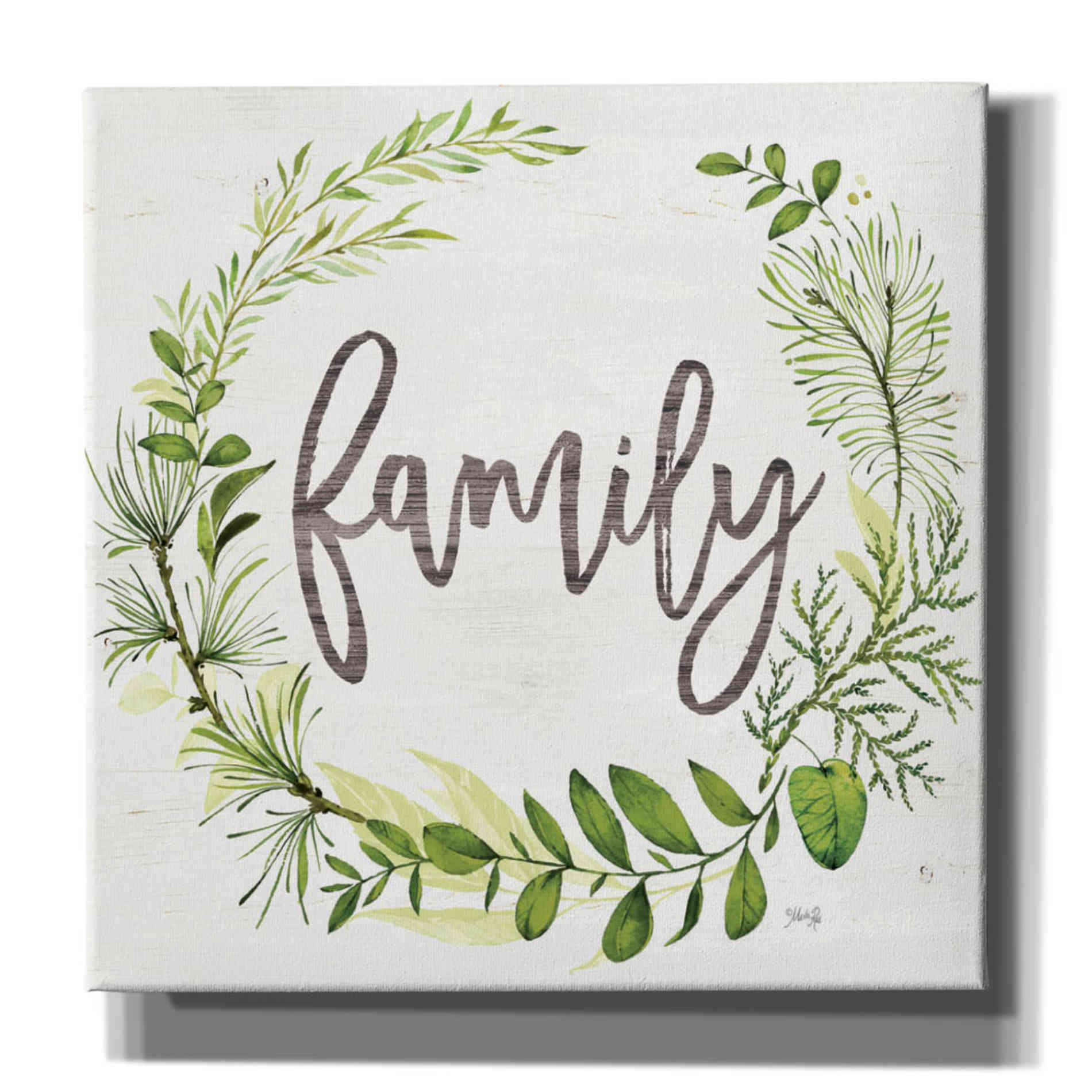 'Family Greenery Wreath' by Marla Rae, Canvas Wall Art