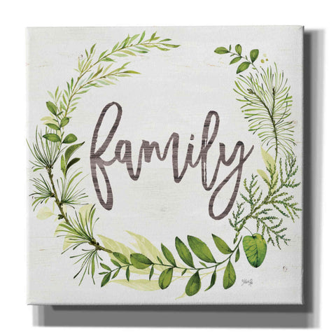 Image of 'Family Greenery Wreath' by Marla Rae, Canvas Wall Art