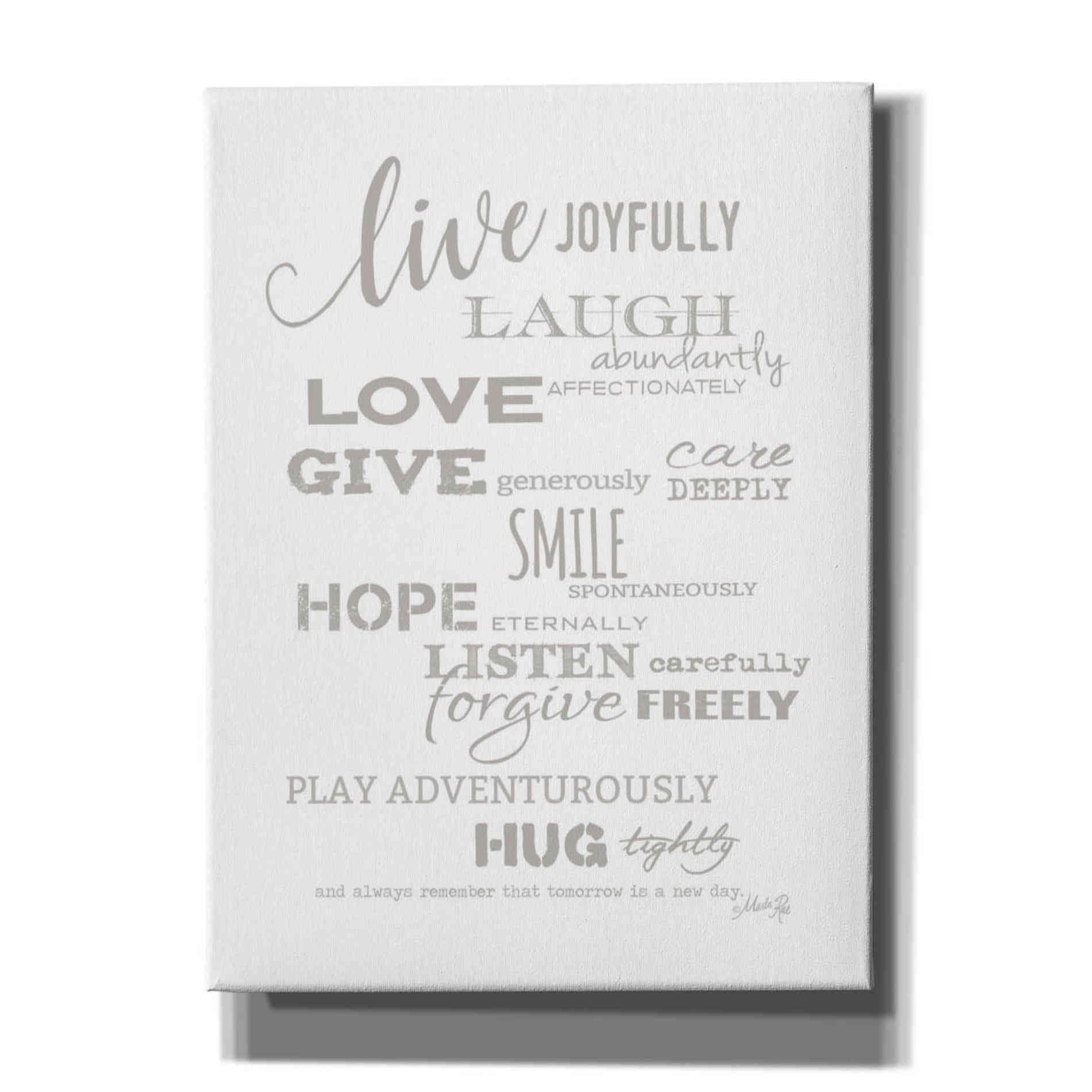 'Live Joyfully' by Marla Rae, Canvas Wall Art