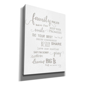 'Family Rules' by Marla Rae, Canvas Wall Art