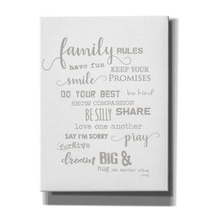 'Family Rules' by Marla Rae, Canvas Wall Art