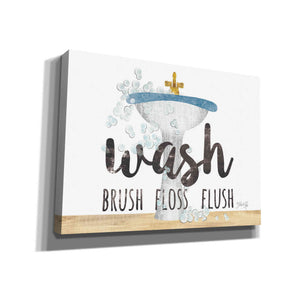 'Wash - Brush - Floss - Flush' by Marla Rae, Canvas Wall Art