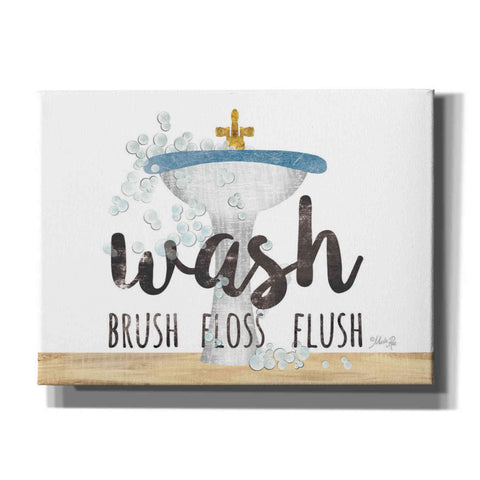 Image of 'Wash - Brush - Floss - Flush' by Marla Rae, Canvas Wall Art