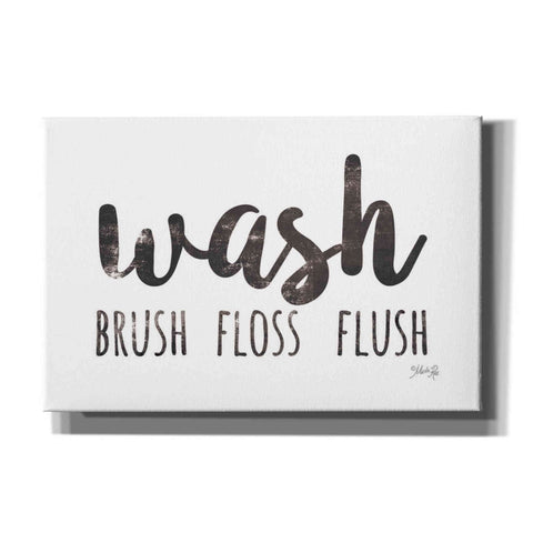 Image of 'Wash - Brush - Floss - Flush Sign' by Marla Rae, Canvas Wall Art