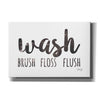 'Wash - Brush - Floss - Flush Sign' by Marla Rae, Canvas Wall Art