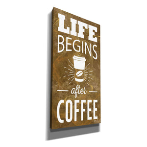'Life Begins After Coffee' by Marla Rae, Canvas Wall Art