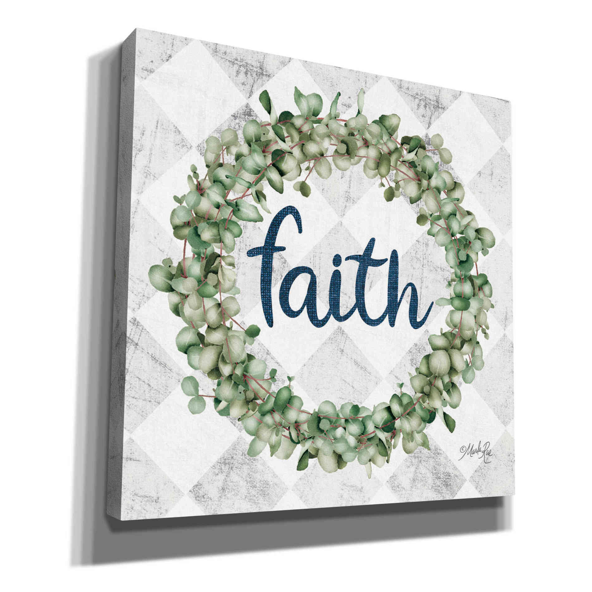 'Faith Eucalyptus Wreath' by Marla Rae, Canvas Wall Art