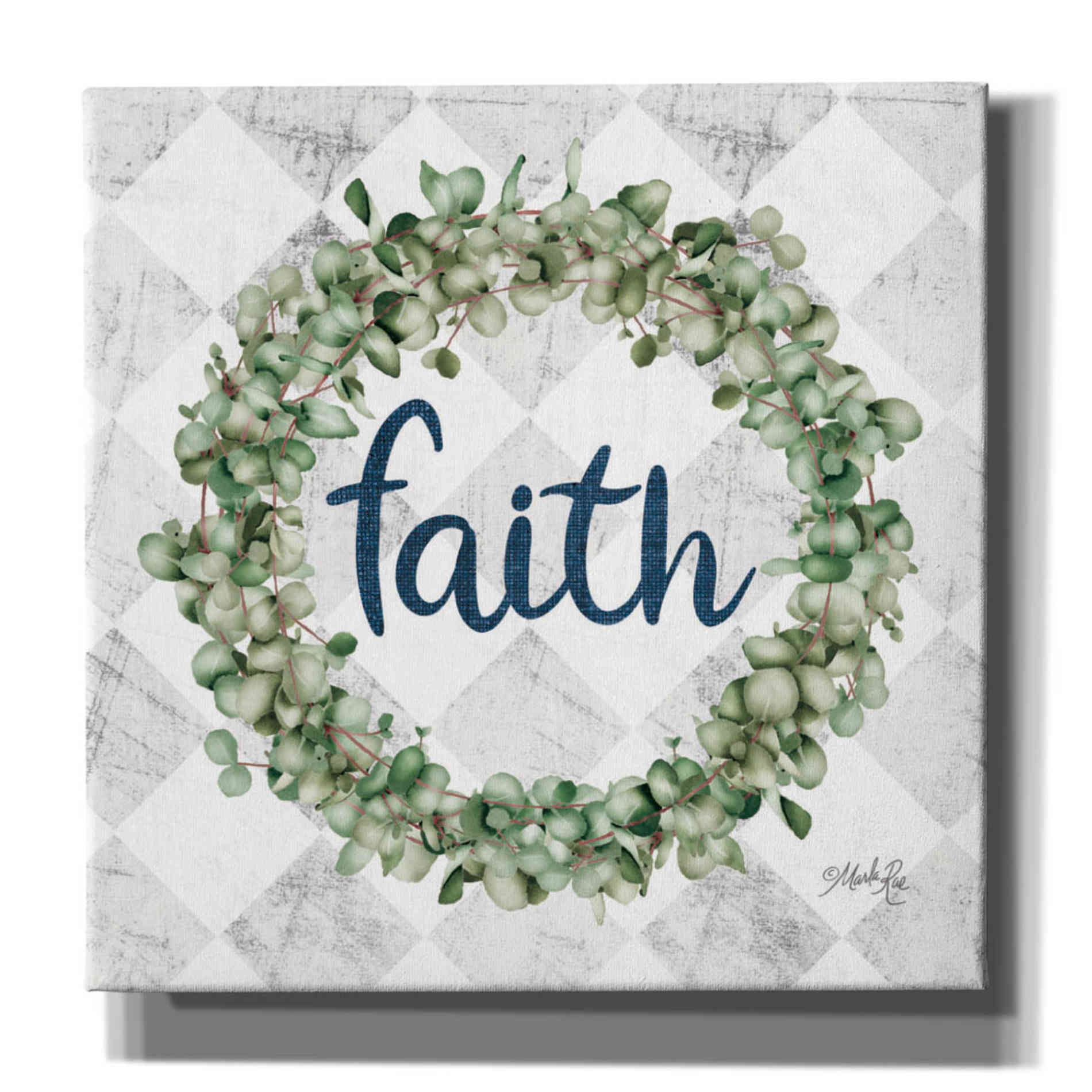 'Faith Eucalyptus Wreath' by Marla Rae, Canvas Wall Art