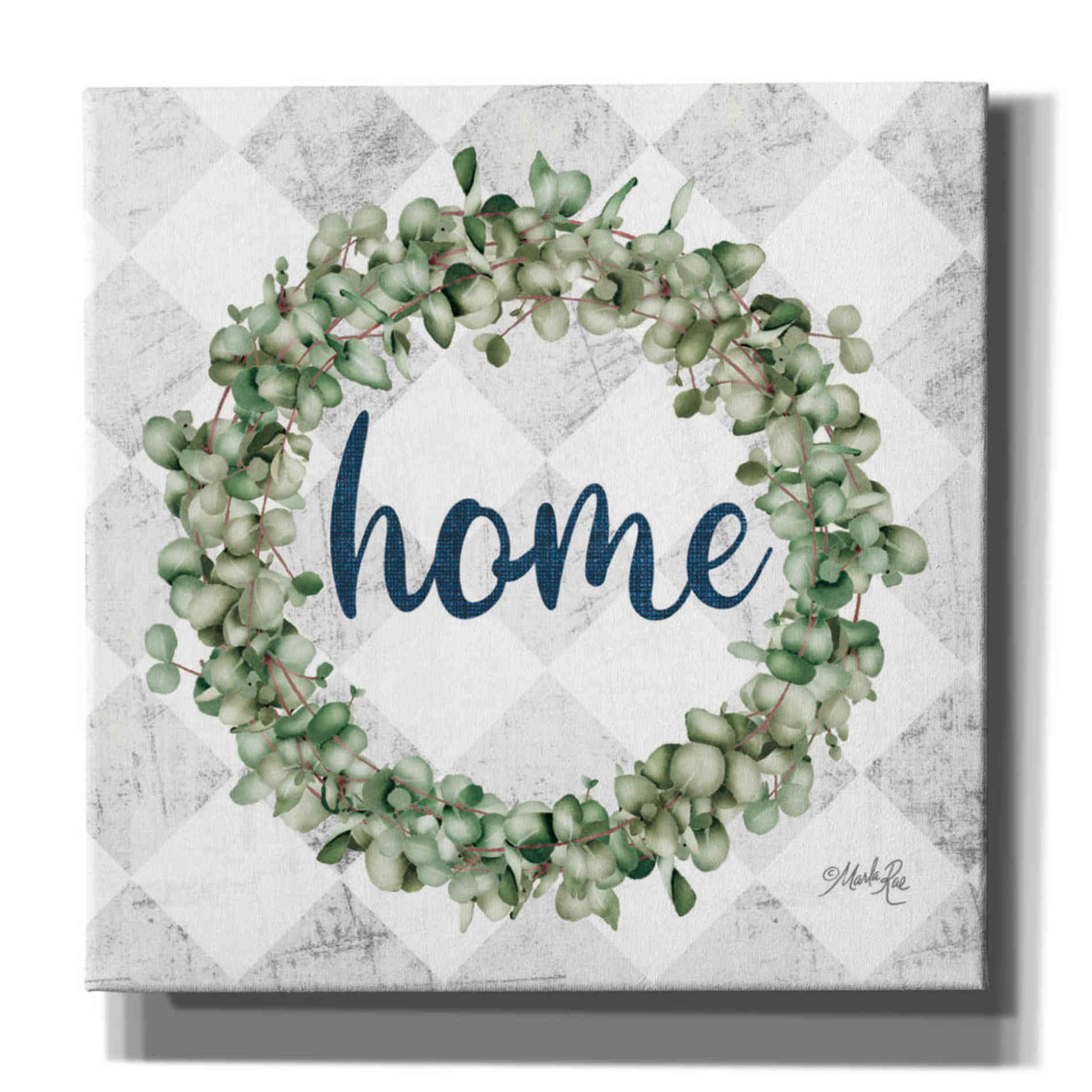 'Home Eucalyptus Wreath' by Marla Rae, Canvas Wall Art