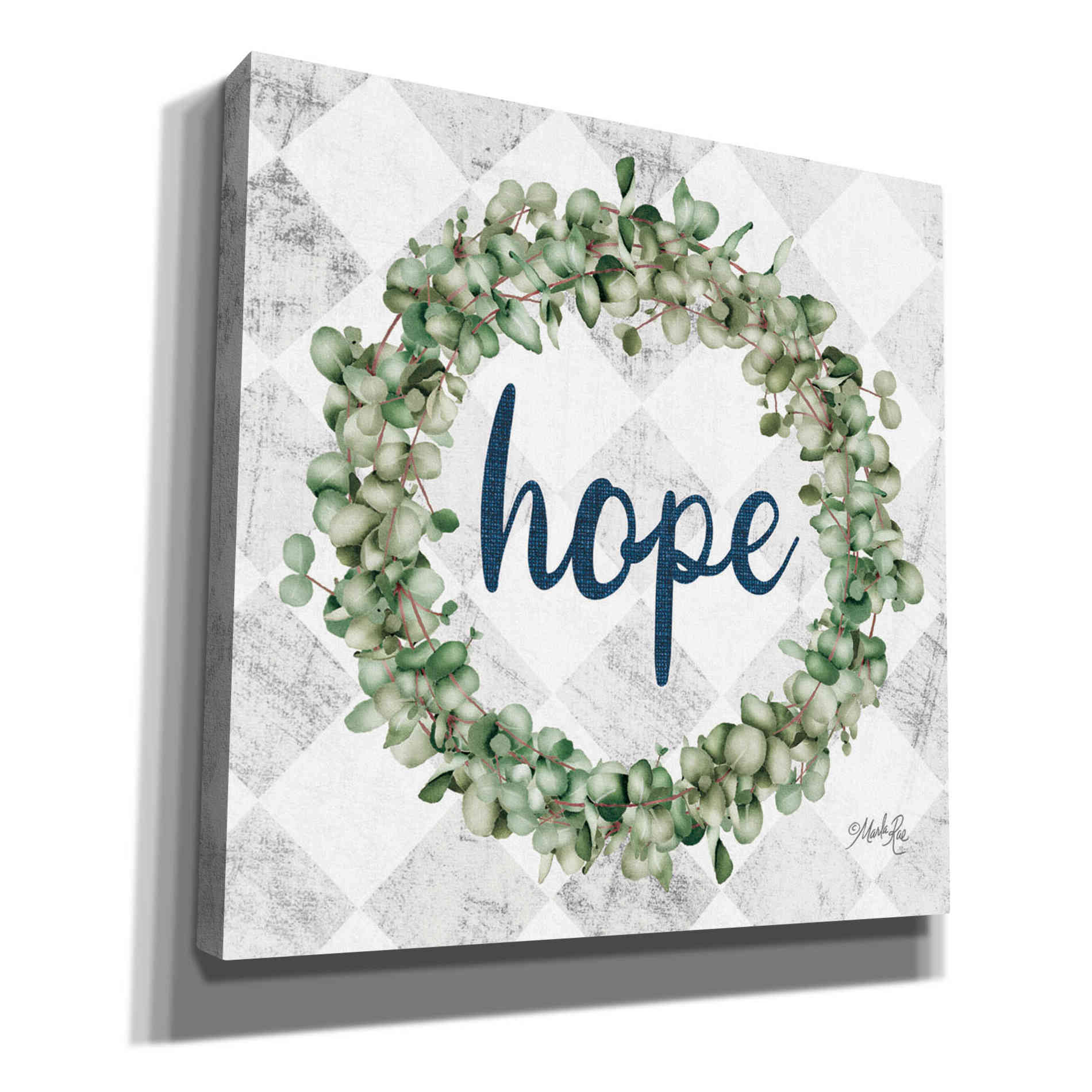 'Hope Eucalyptus Wreath' by Marla Rae, Canvas Wall Art