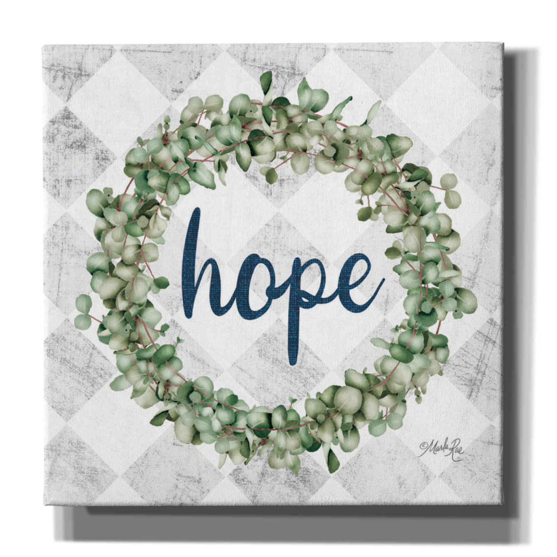 'Hope Eucalyptus Wreath' by Marla Rae, Canvas Wall Art