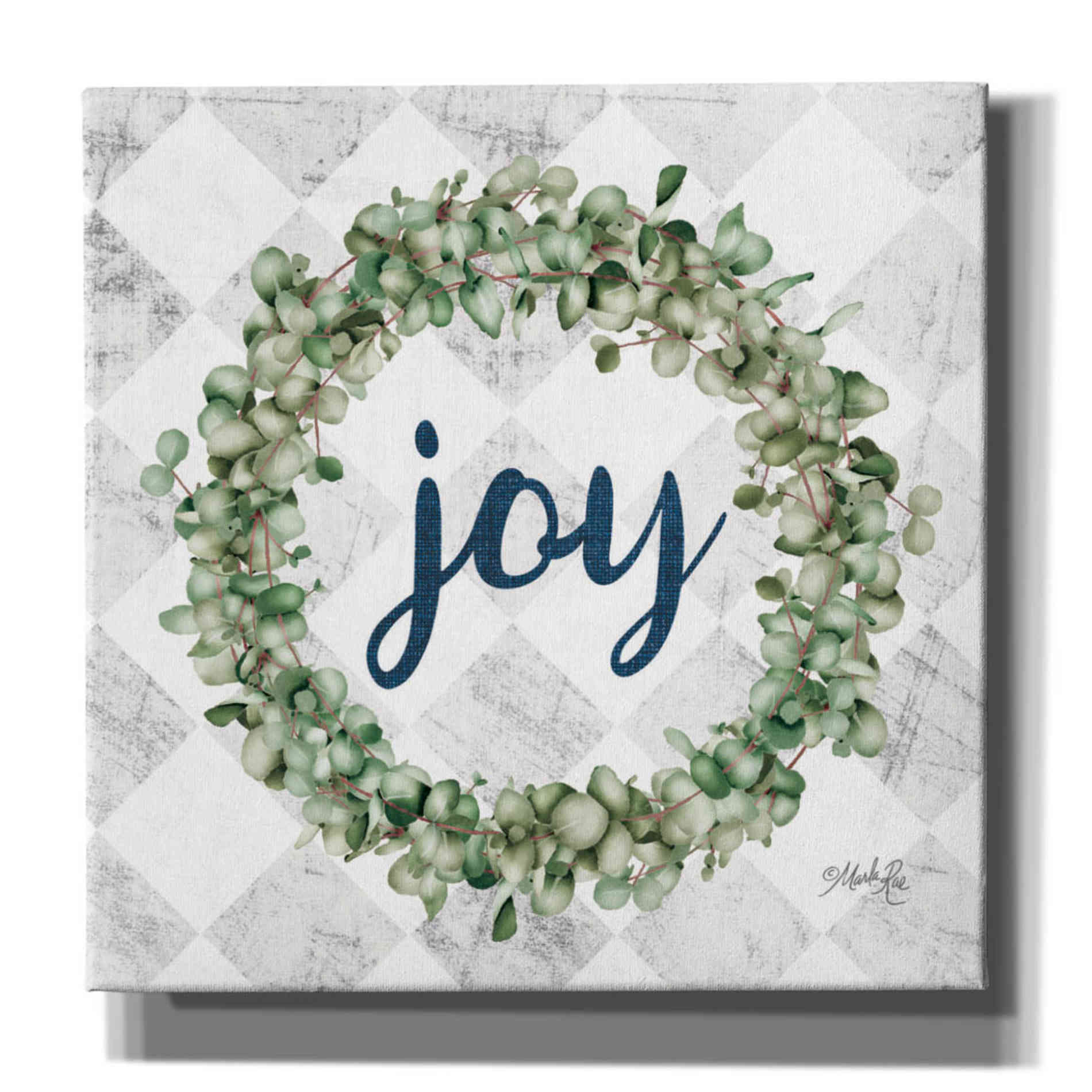 'Joy Eucalyptus Wreath' by Marla Rae, Canvas Wall Art