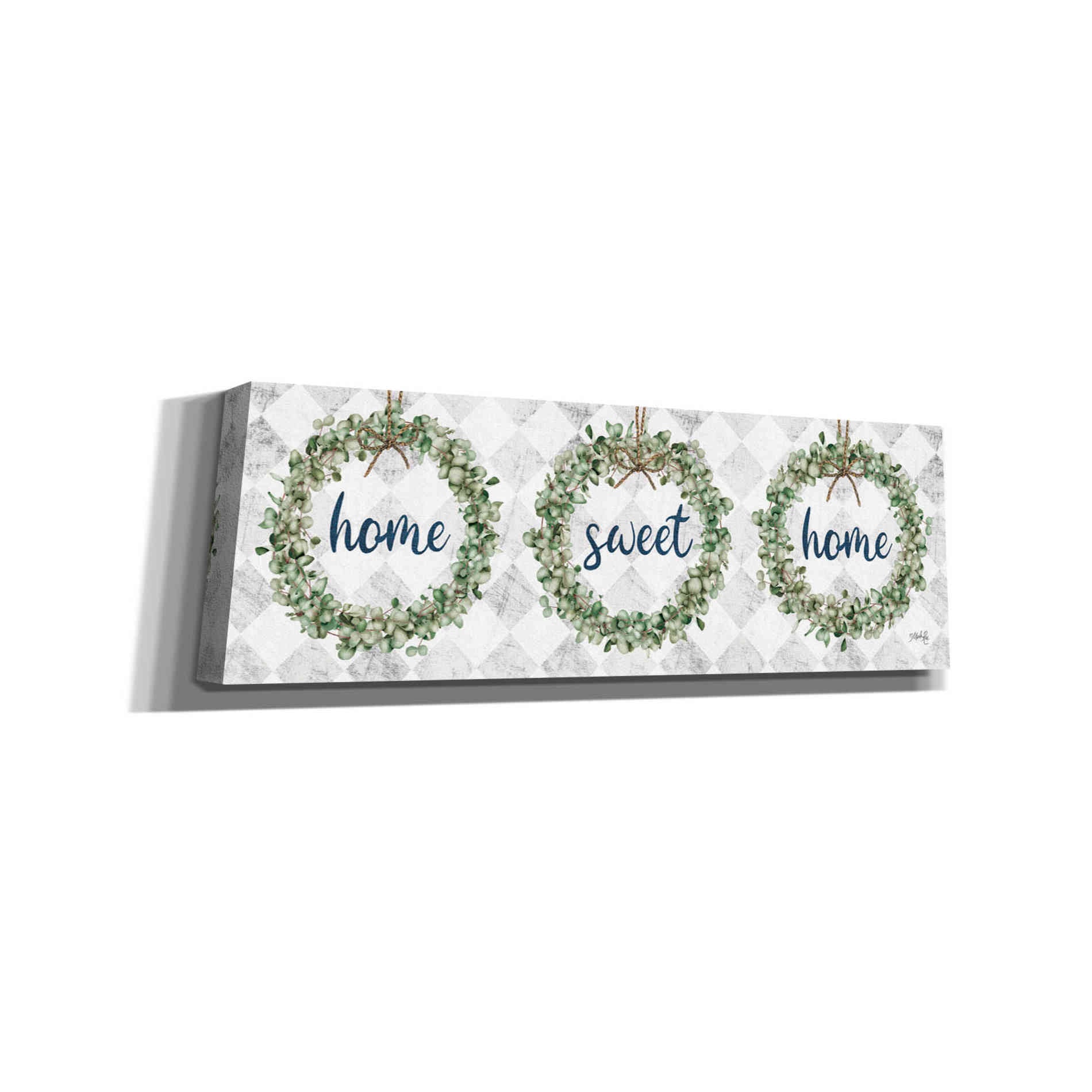 'Home Sweet Home Eucalyptus Wreaths' by Marla Rae, Canvas Wall Art