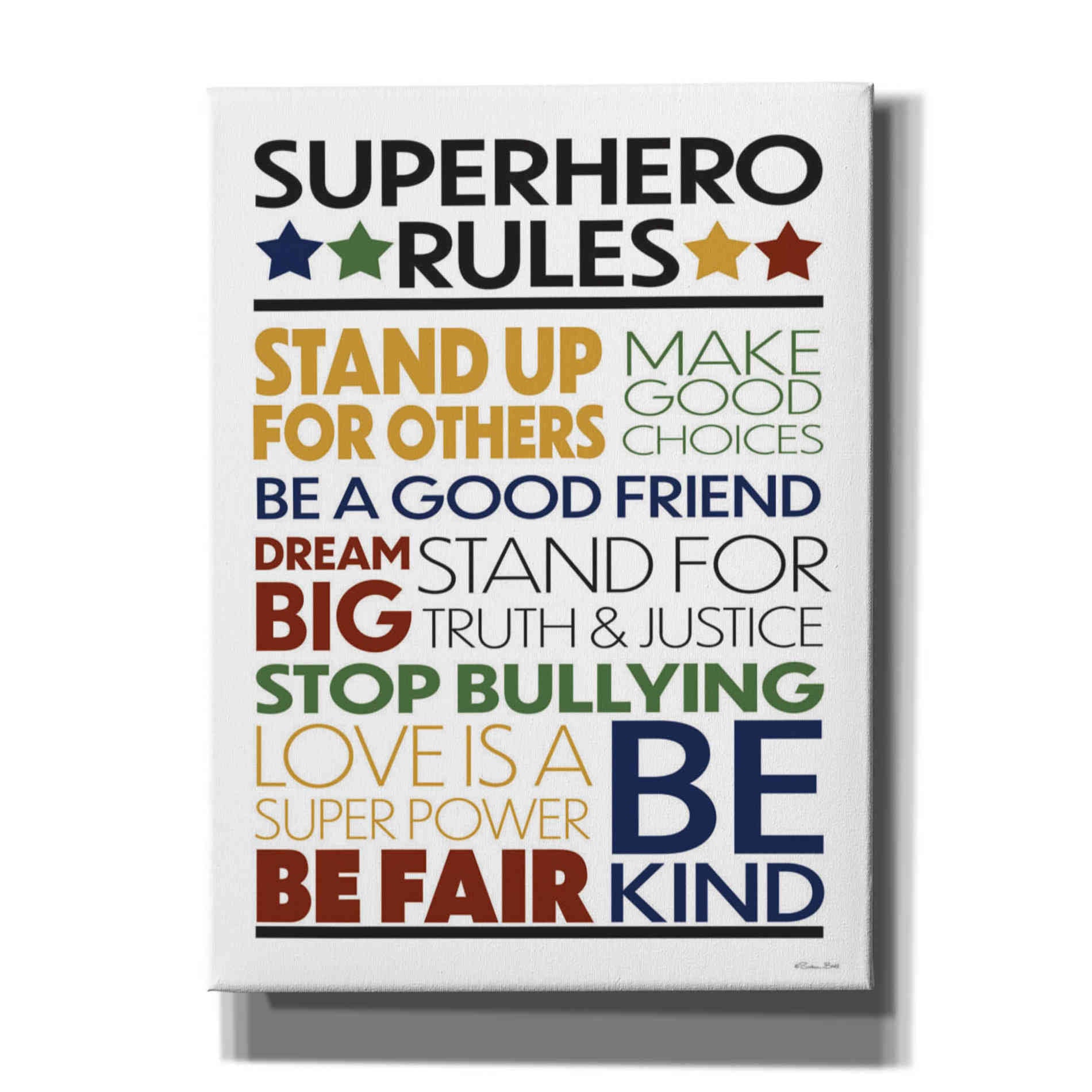 'Superhero Rules' by Susan Ball, Canvas Wall Art