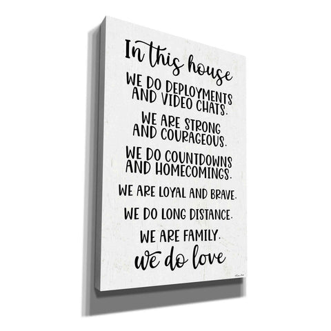Image of 'In This House Military' by Susan Ball, Canvas Wall Art
