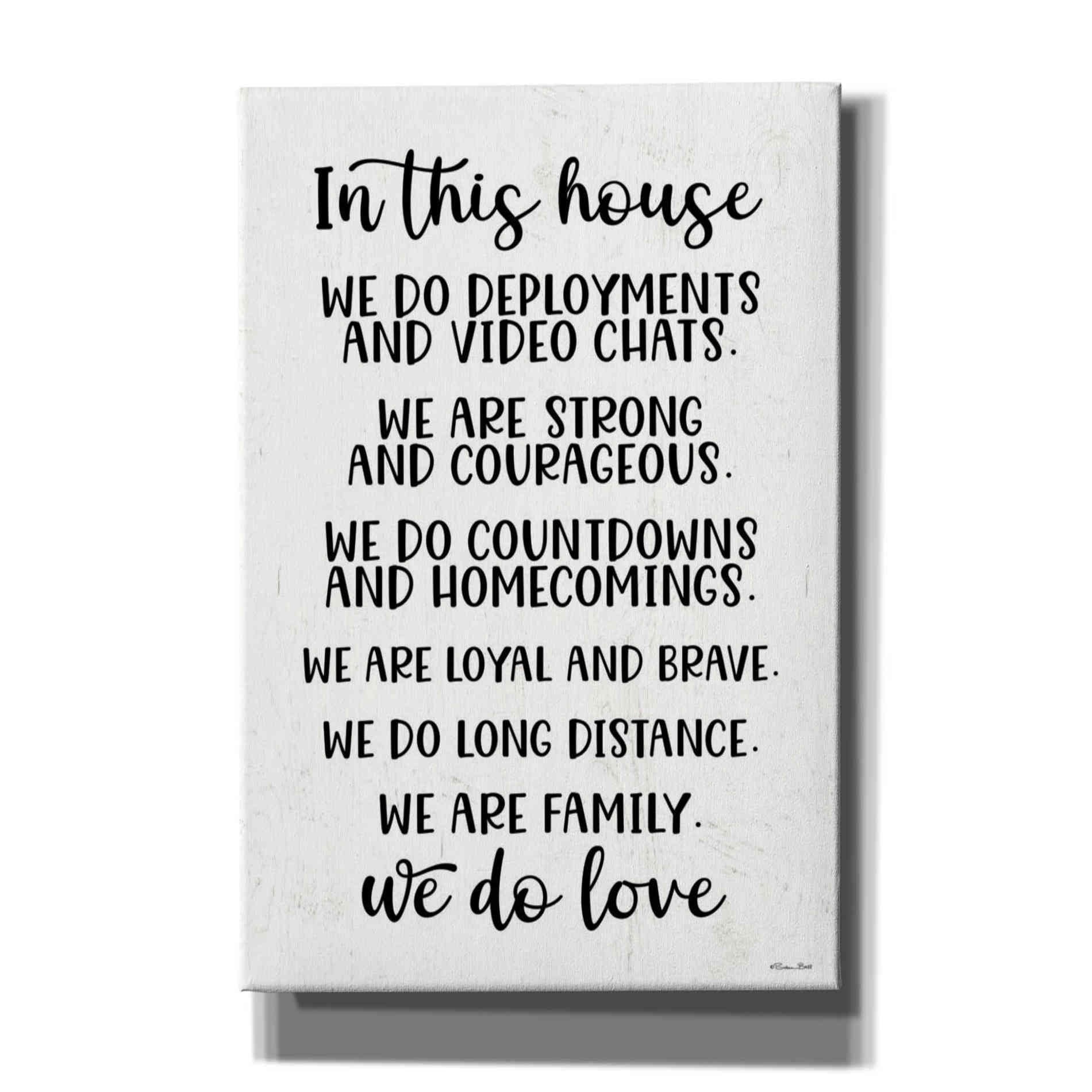 'In This House Military' by Susan Ball, Canvas Wall Art