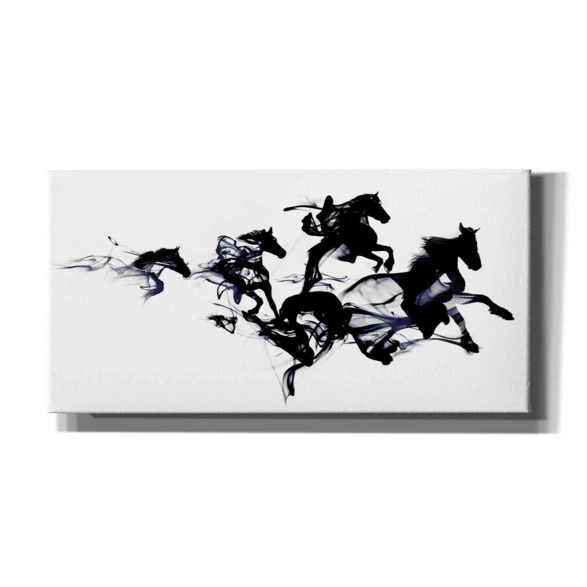 'Black Horses' by Robert Farkas, Canvas Wall Art