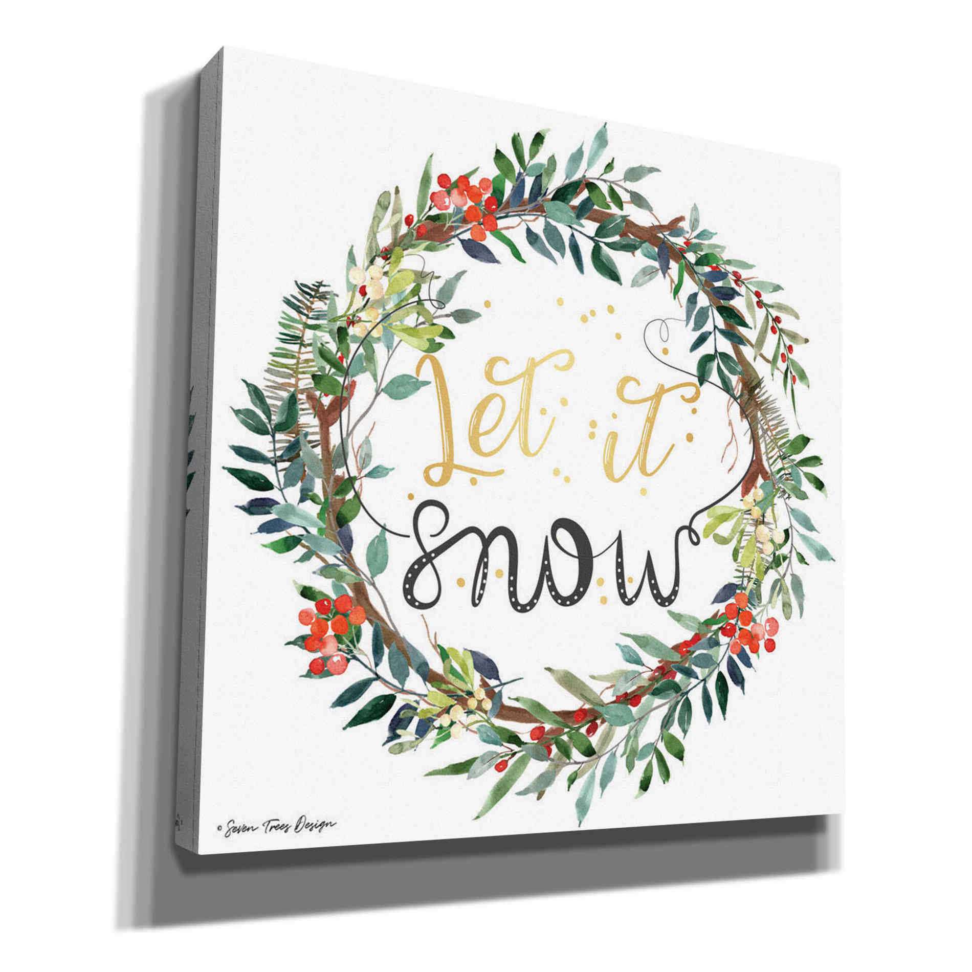 'Let It Snow Wreath' by Seven Trees Design, Canvas Wall Art