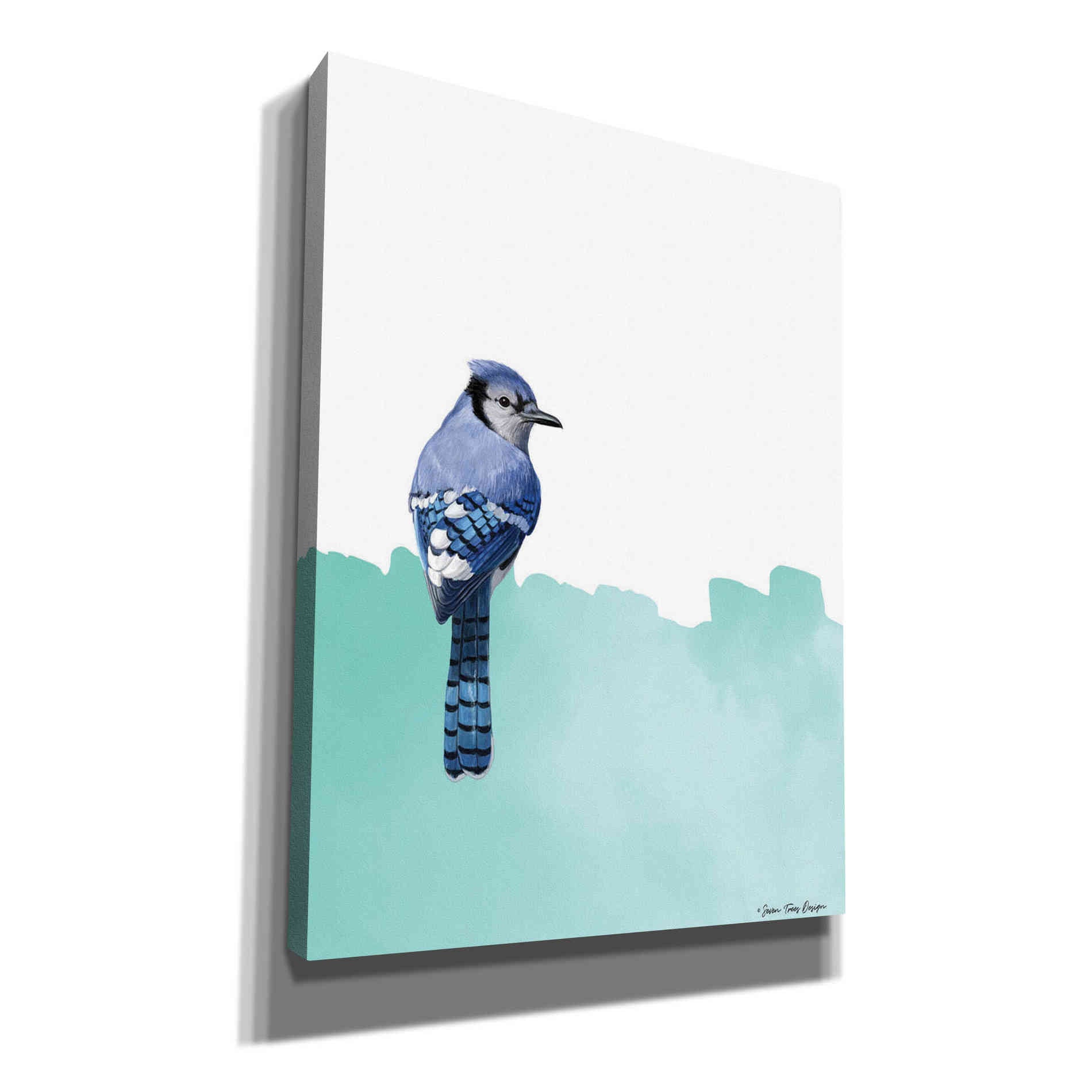 'Bird on Blue' by Seven Trees Design, Canvas Wall Art
