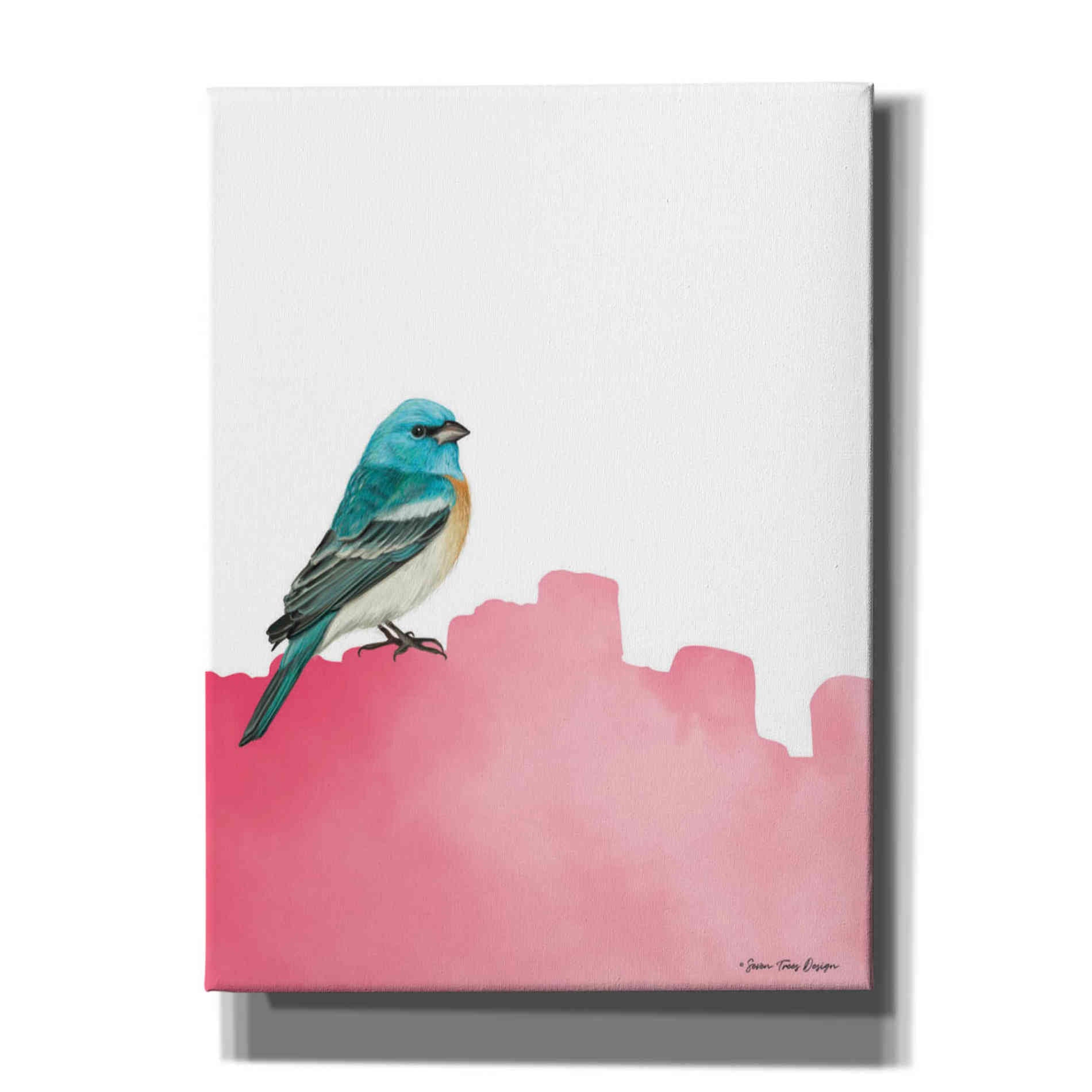 'Bird on Pink' by Seven Trees Design, Canvas Wall Art
