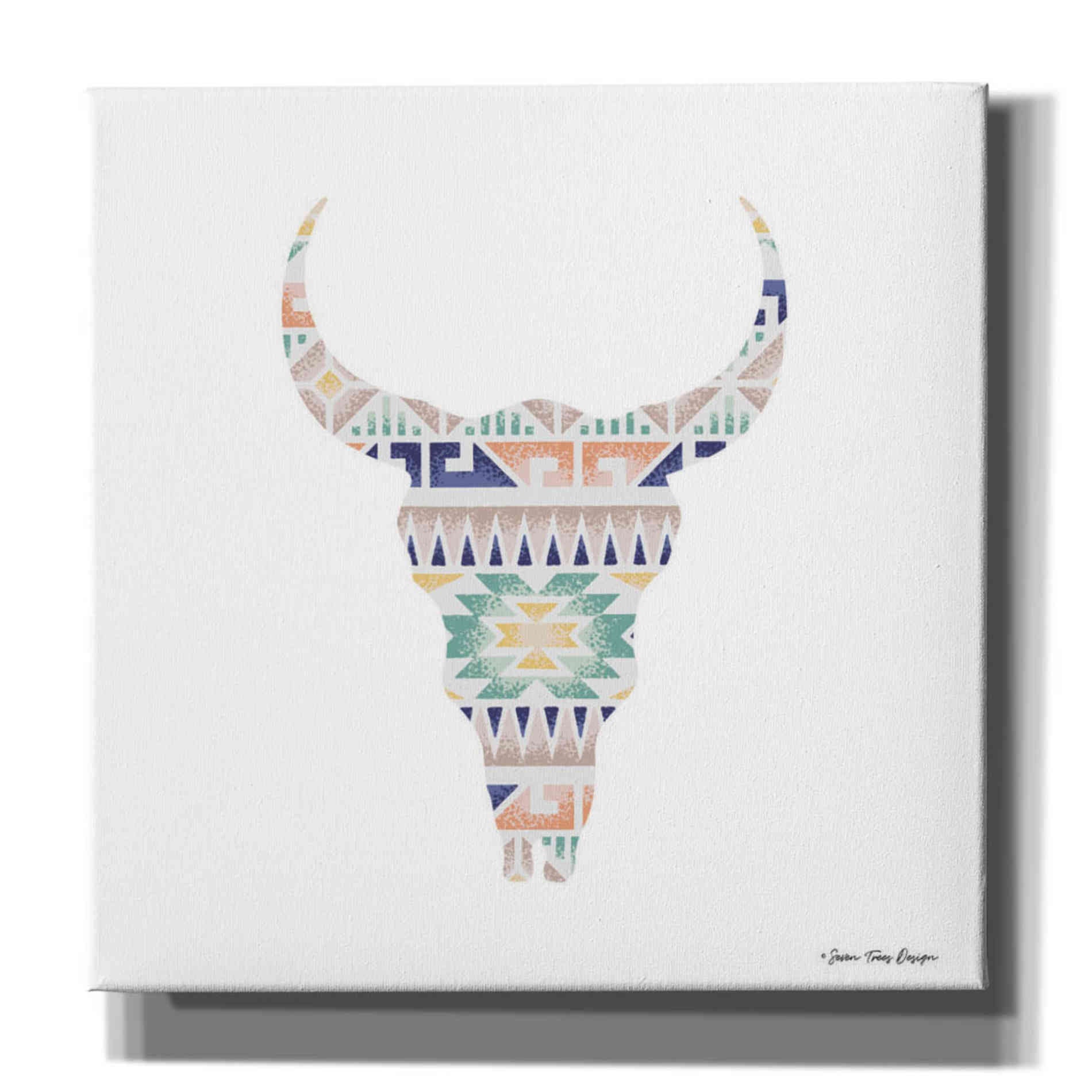 'Aztec Cow Head' by Seven Trees Design, Canvas Wall Art