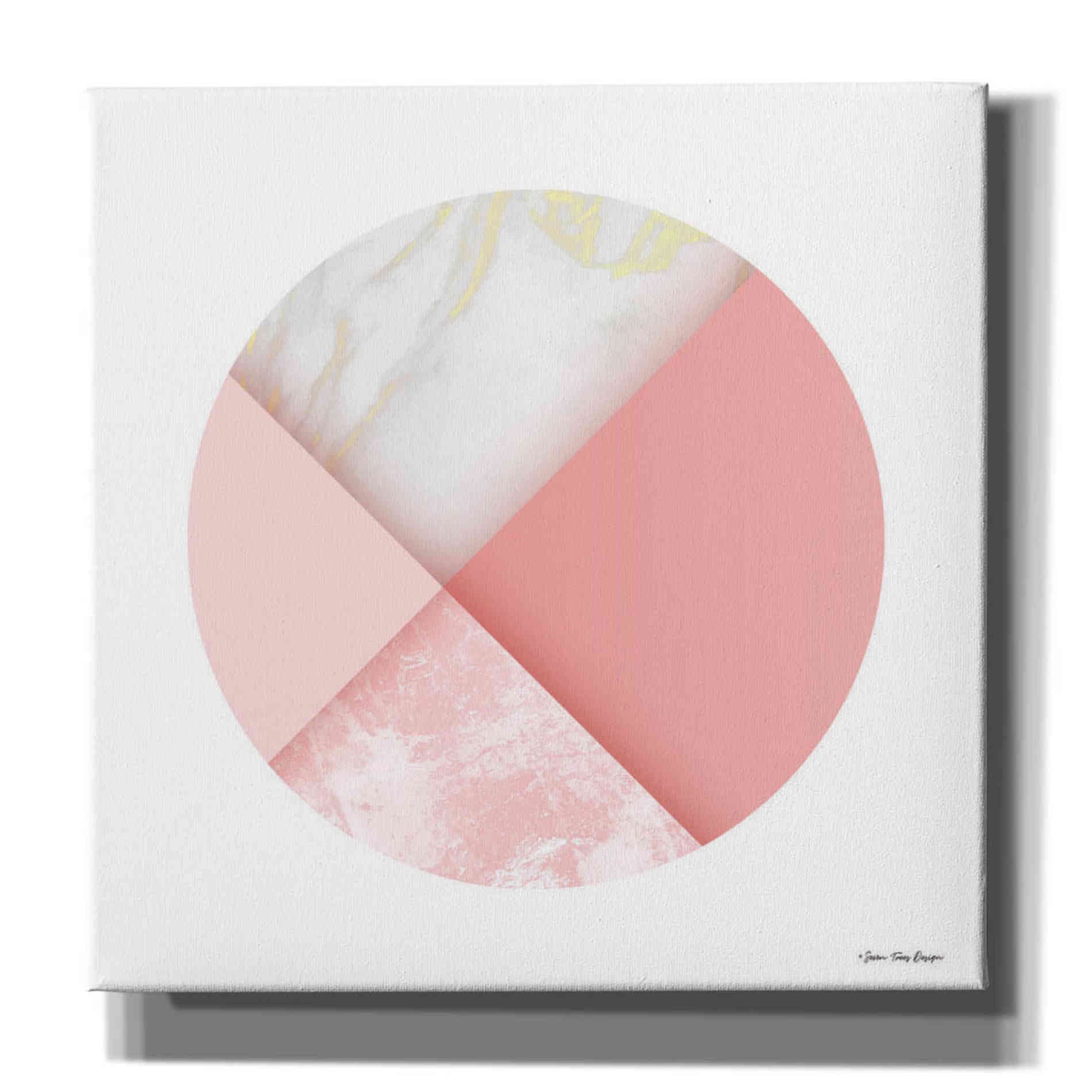 'Pink Marble Circle I' by Seven Trees Design, Canvas Wall Art