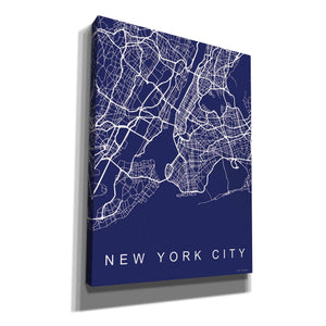 'NYC Street Blue Map' by Seven Trees Design, Canvas Wall Art