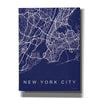 'NYC Street Blue Map' by Seven Trees Design, Canvas Wall Art