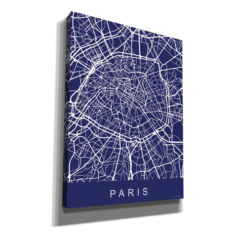 Image of 'Paris Street Blue Map' by Seven Trees Design, Canvas Wall Art