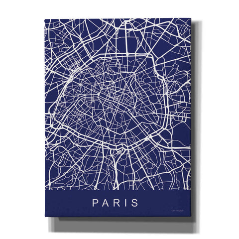 Image of 'Paris Street Blue Map' by Seven Trees Design, Canvas Wall Art