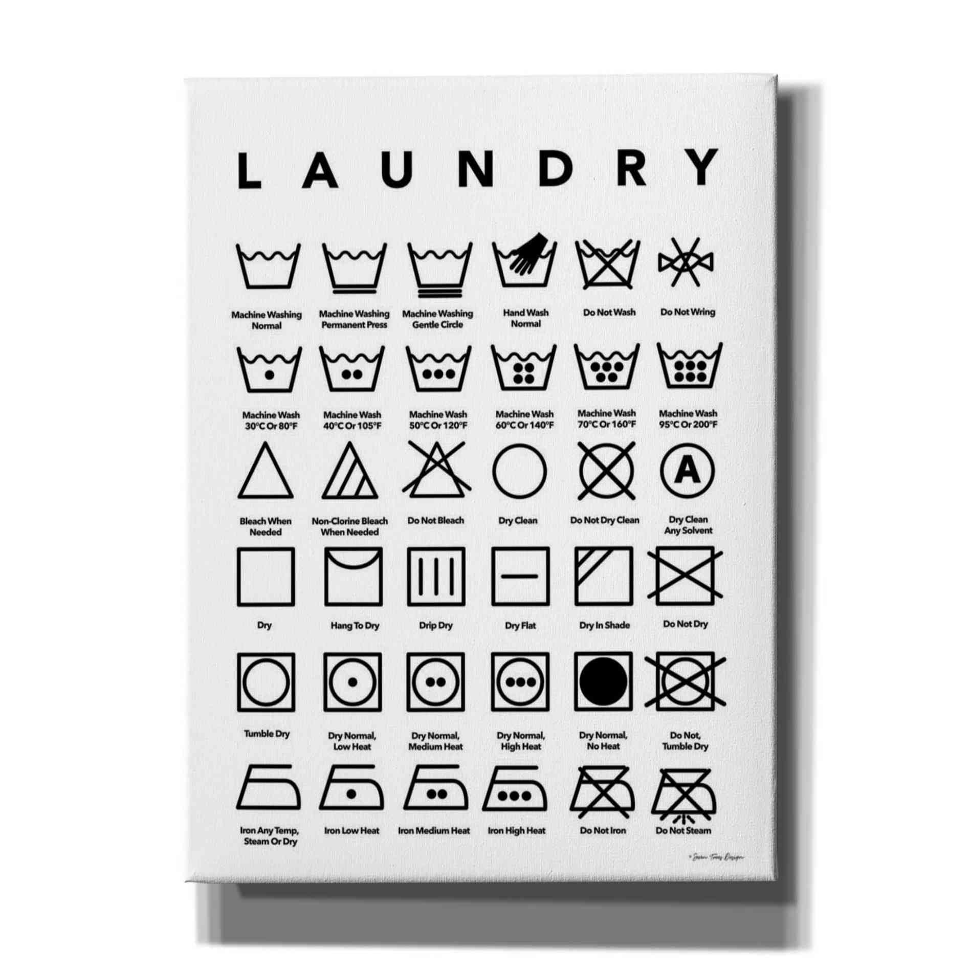 'Laundry Symbols' by Seven Trees Design, Canvas Wall Art