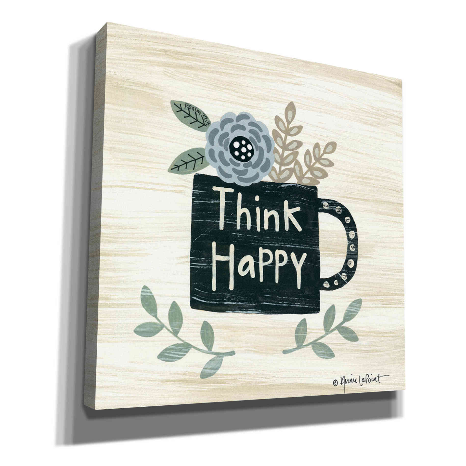 'Think Happy' by Annie LaPoint, Canvas Wall Art