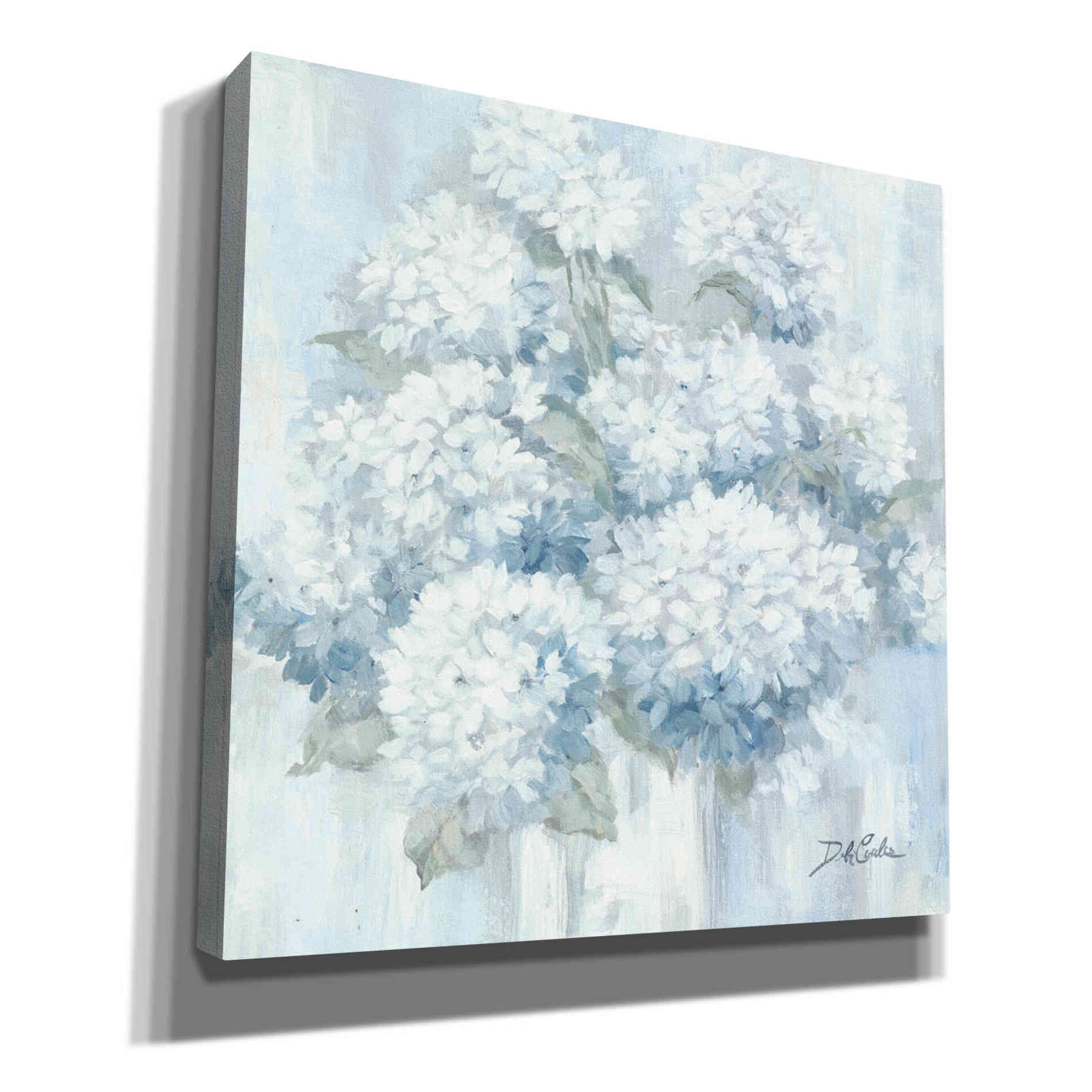 'White Hydrangeas' by Debi Coiules, Canvas Wall Art