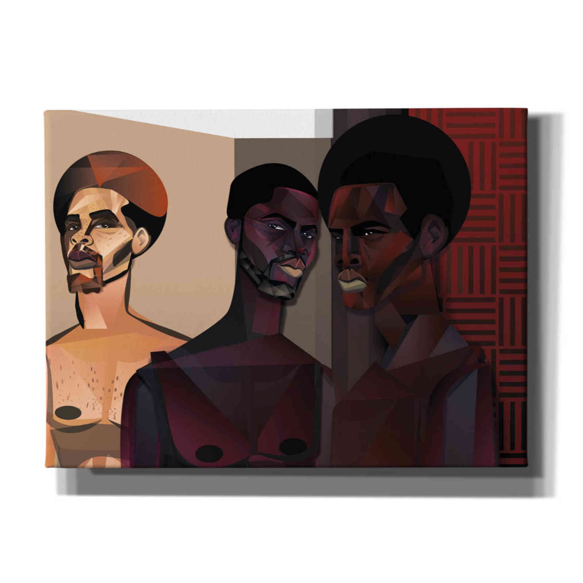 'Three Men' by Jaleel Campbell, Canvas Wall Art