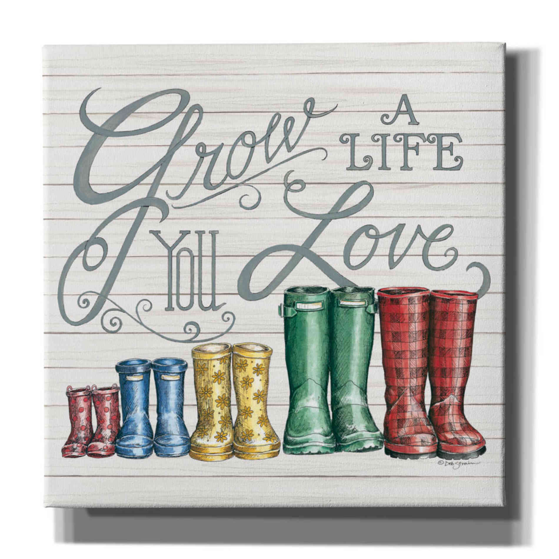 'Grow a Life You Love Boots' by Deb Strain, Canvas Wall Art