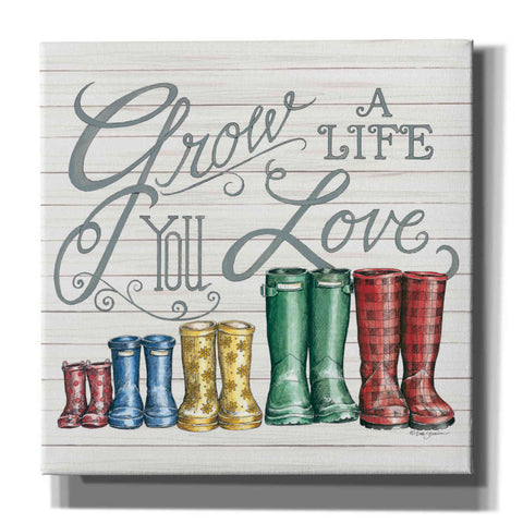 Image of 'Grow a Life You Love Boots' by Deb Strain, Canvas Wall Art