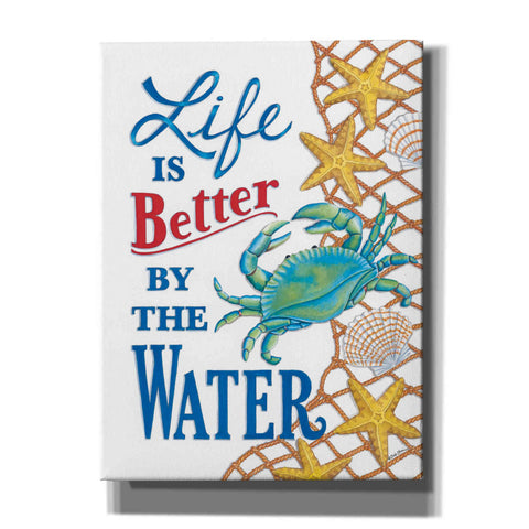 Image of 'Better By the Water Crab' by Deb Strain, Canvas Wall Art