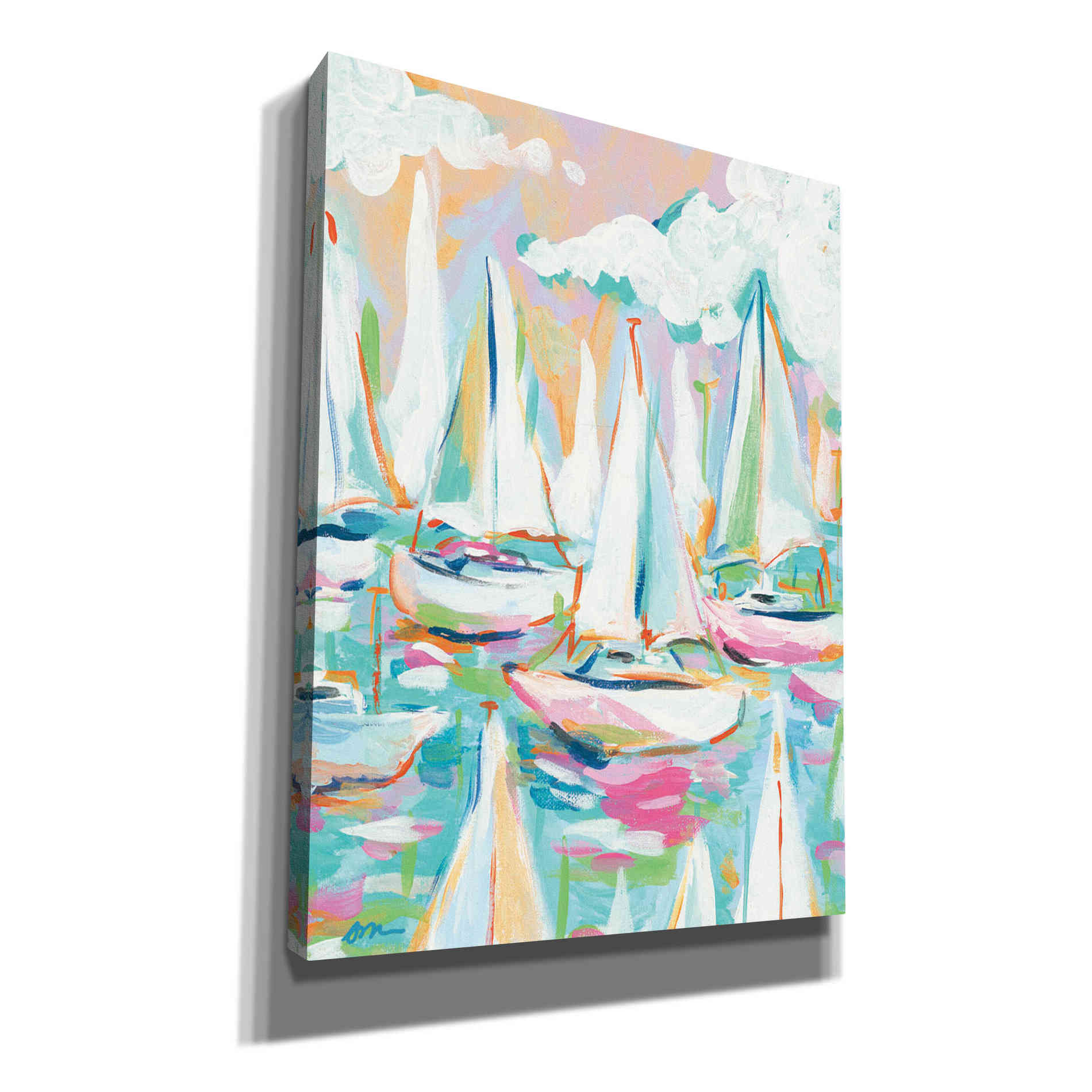 'Sailboat Sea' by Jessica Mingo, Canvas Wall Art