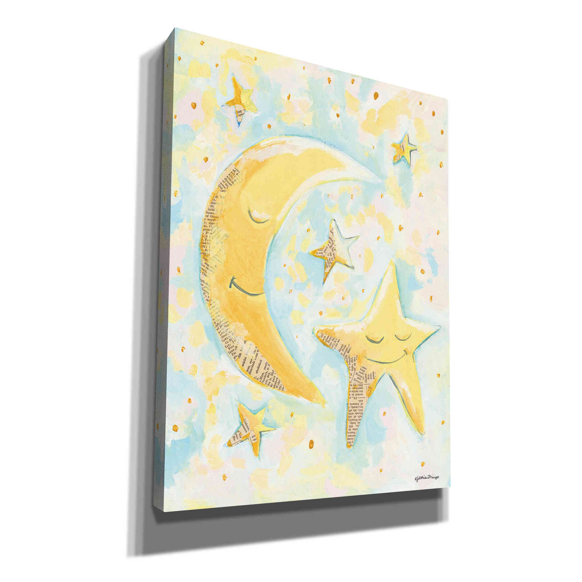 'Moon and Star Friends' by Jessica Mingo, Canvas Wall Art