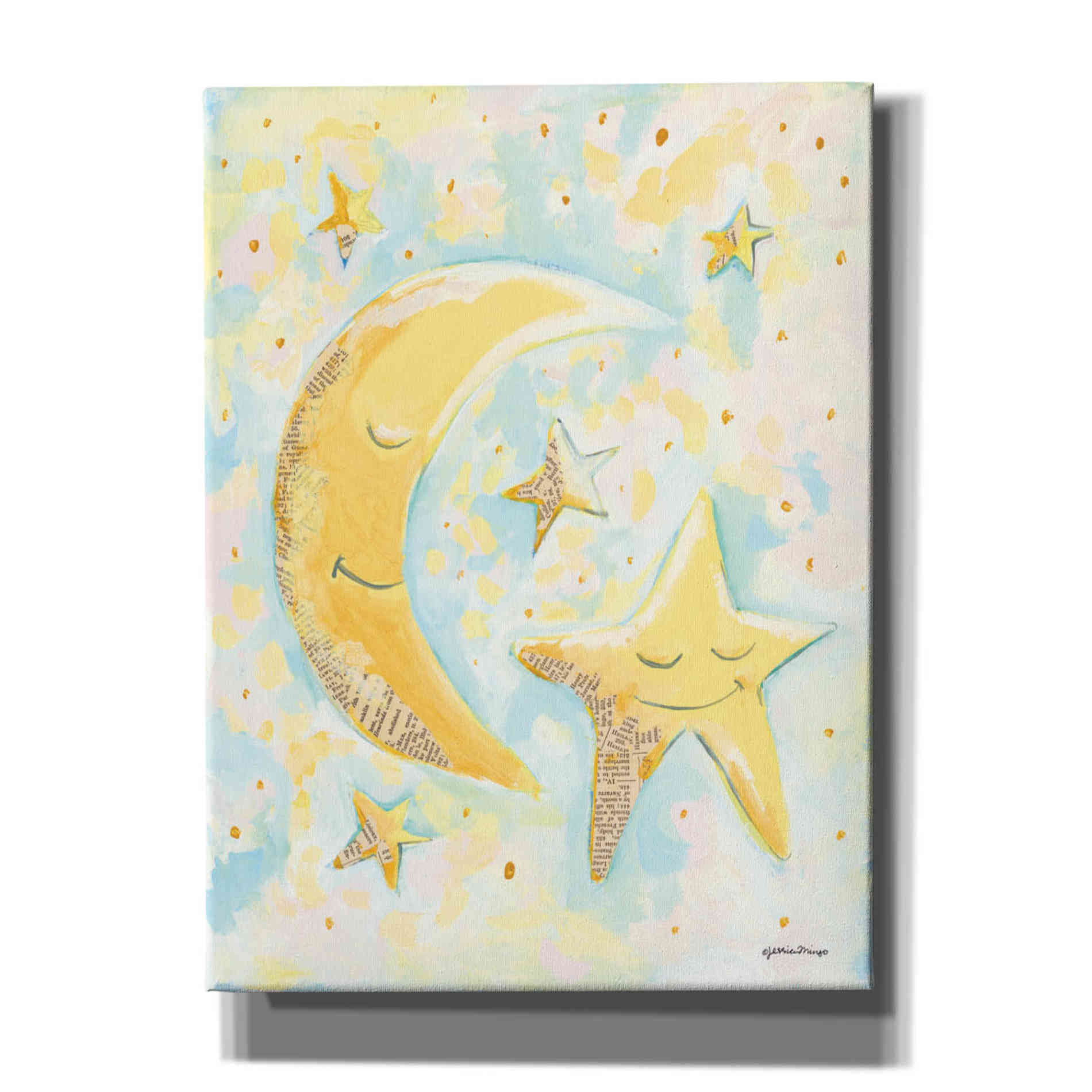 'Moon and Star Friends' by Jessica Mingo, Canvas Wall Art