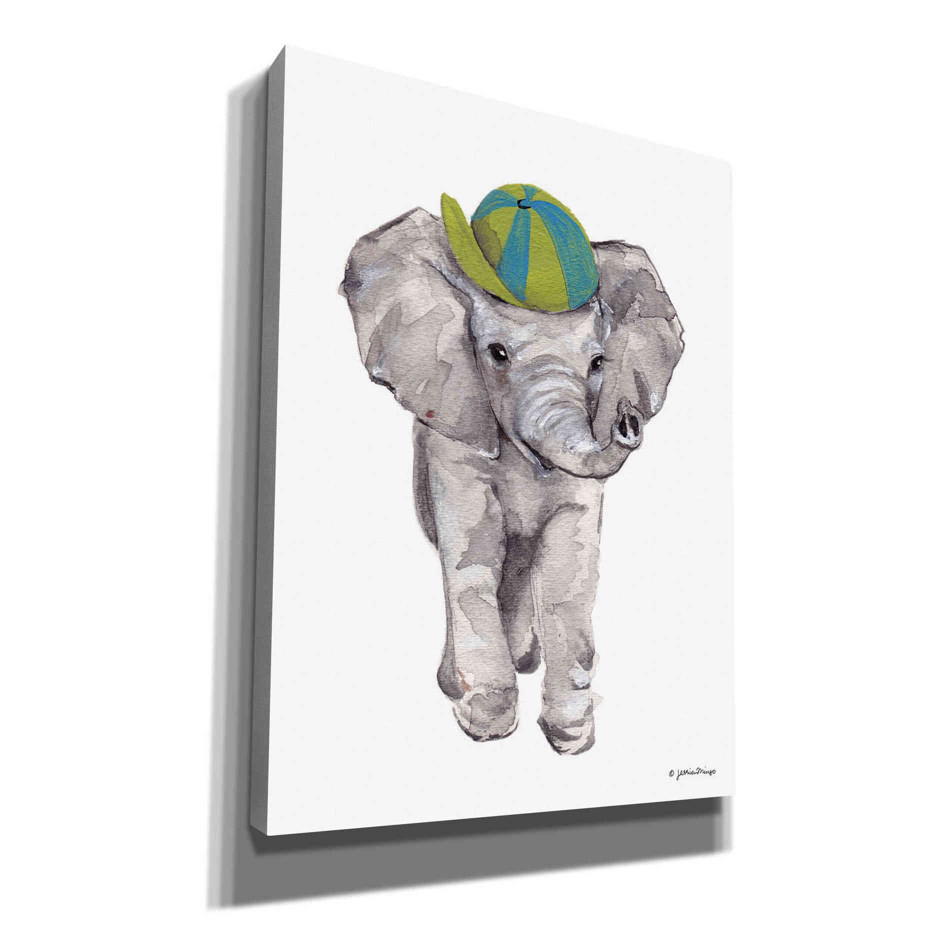 'Baby Elephant' by Jessica Mingo, Canvas Wall Art
