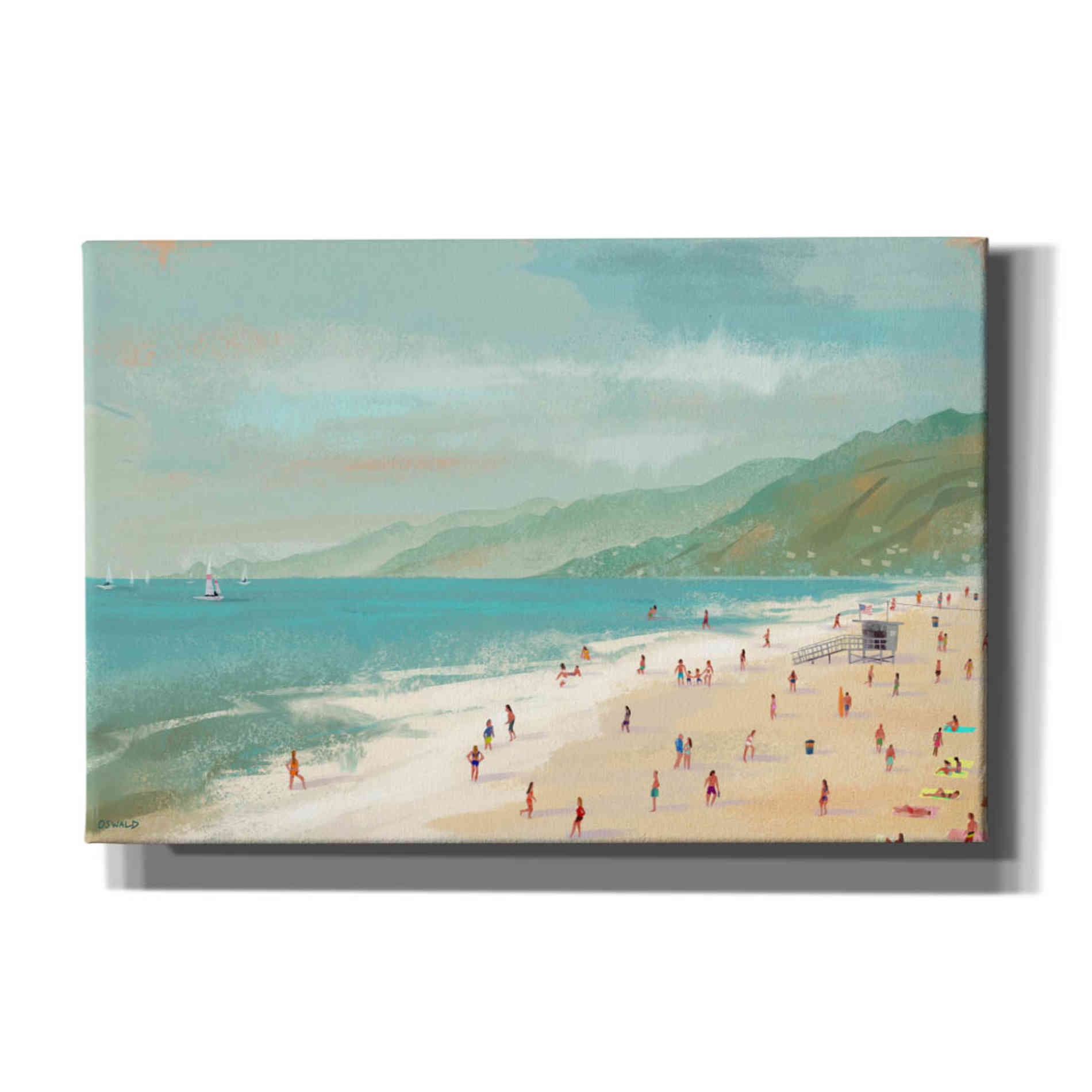 'Santa Monica Beach' by Pete Oswald, Canvas Wall Art