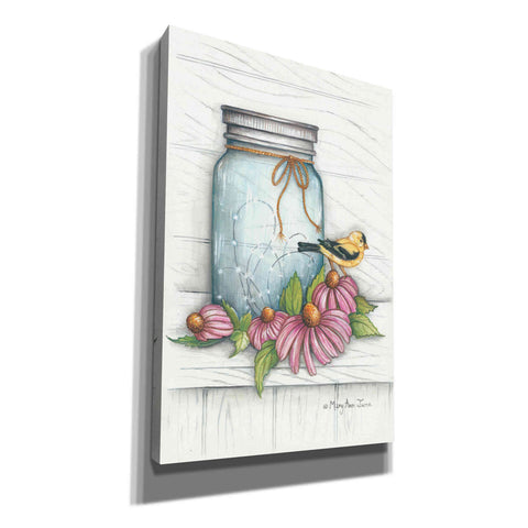 Image of 'Goldfinch and Flowers' by Mary Ann June, Canvas Wall Art