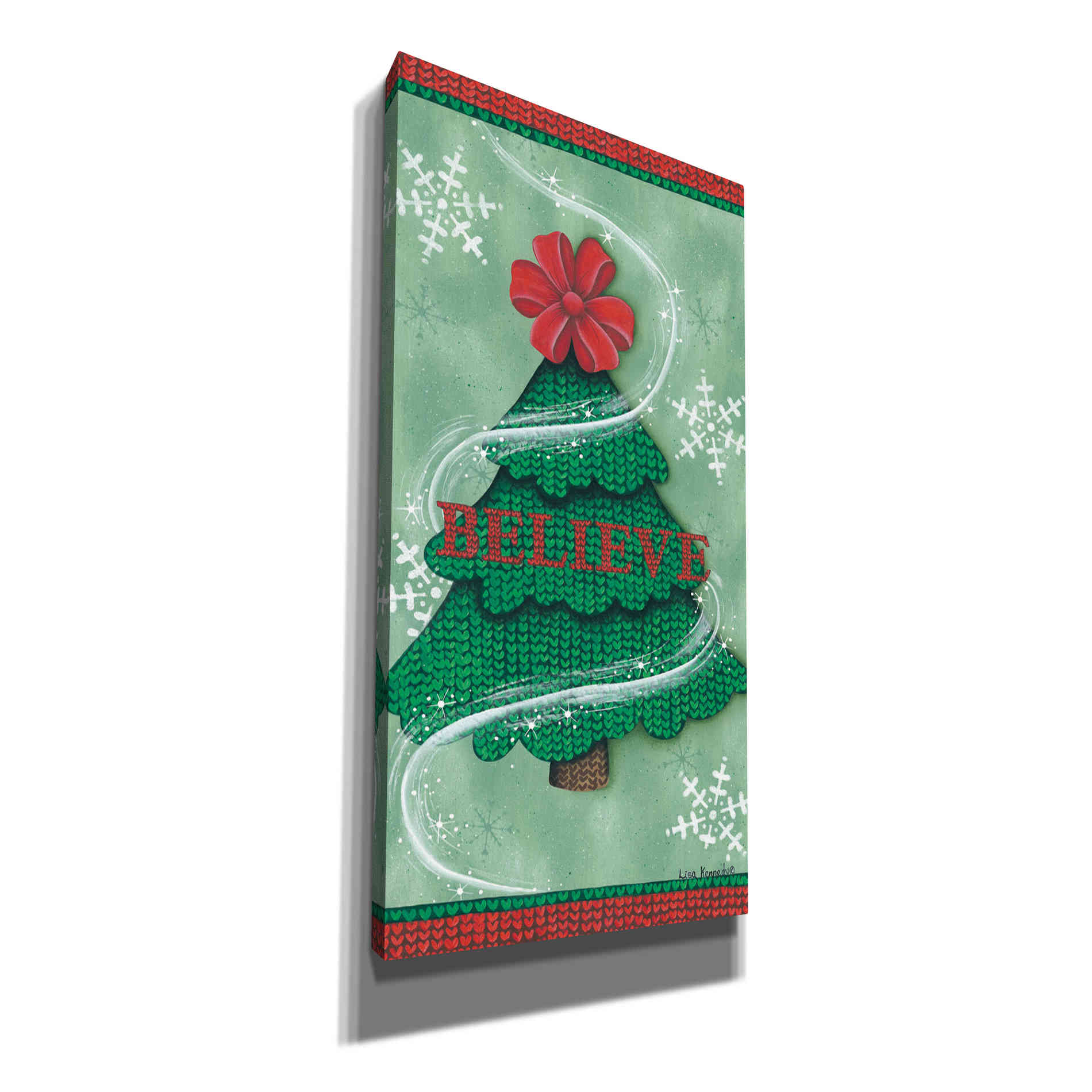 'Believe Stitch Tree' by Lisa Kennedy, Canvas Wall Art