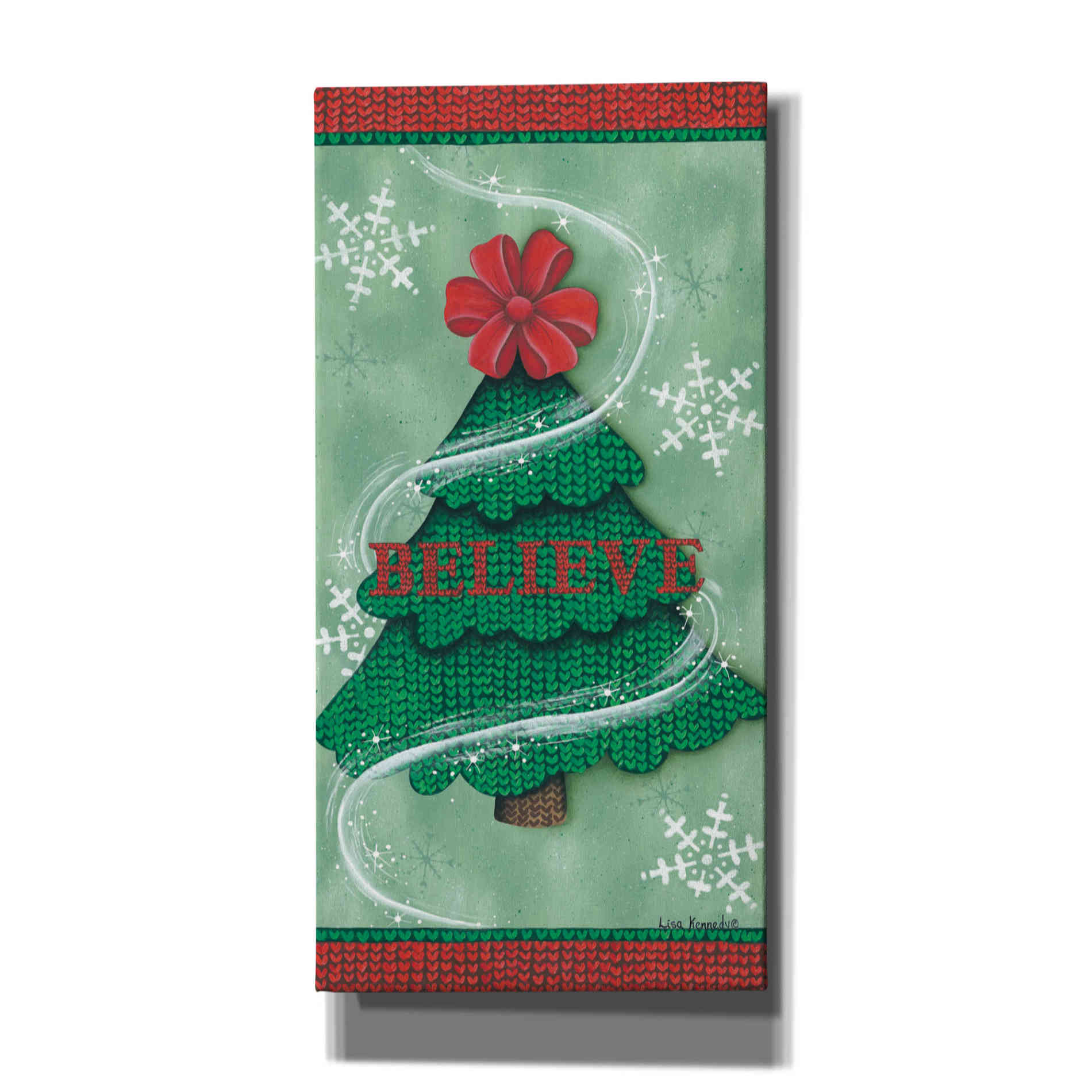 'Believe Stitch Tree' by Lisa Kennedy, Canvas Wall Art